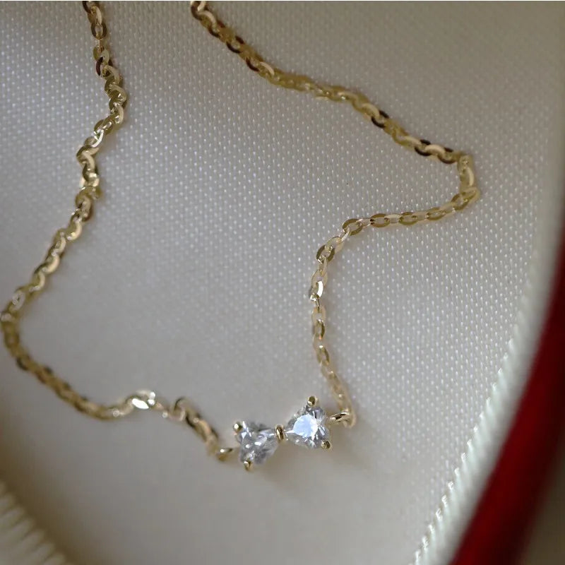 Pulseira Laço Zircônia Banhada a Ouro – Nœud Brillant Simplicité