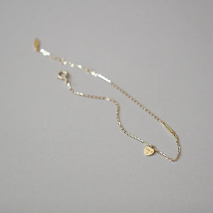 Pulseira Dourada Coração Delicado Prata 925 – Coeur Tendre Simplicité