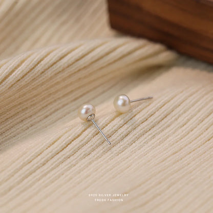 Brinco Pérola Natural Água Doce Prata 925 – Perle Douce Simplicité