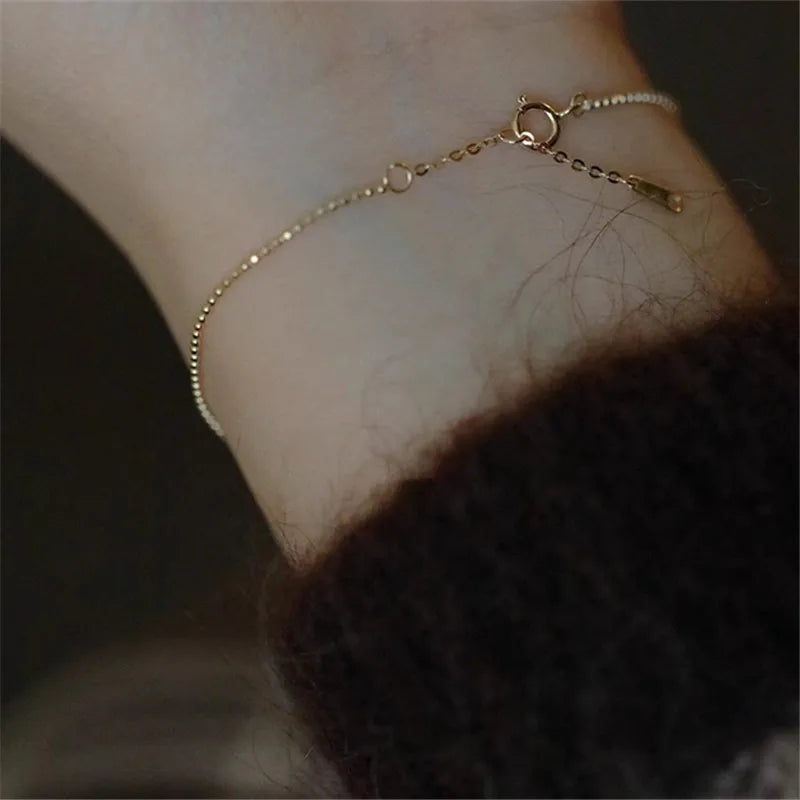 Pulseira Prata 925 Elos Pérolas Douradas Banhada Ouro – Perles Dorées Simplicité