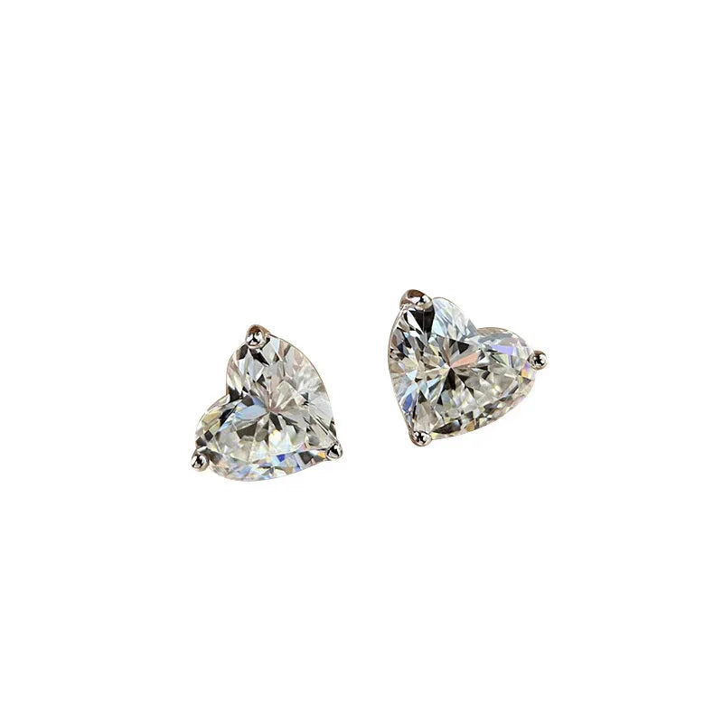 Brinco Dourado Coração Zircônias Prata 925 – Coeur Brillant Simplicité