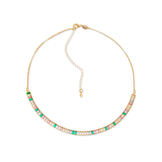 Colar choker dourado Multicolore Simplicité