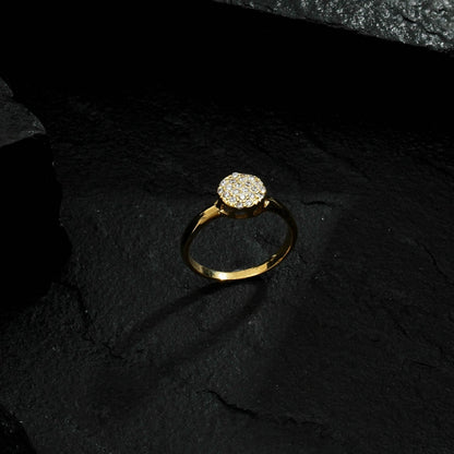 Anel Dourado Chuveirinho Cravejado de Zircônia – Cascade Dorée Simplicité