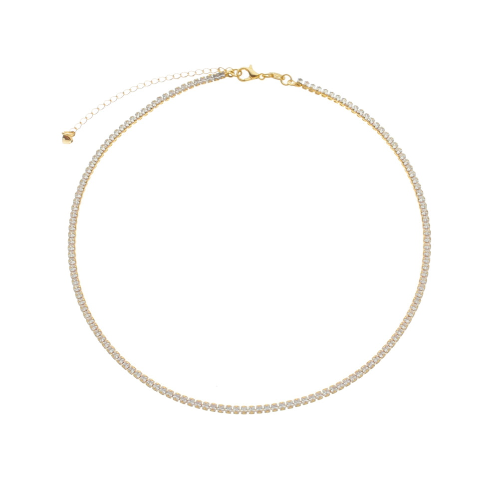 Colar choker dourado Riviera Cristal Simplicité
