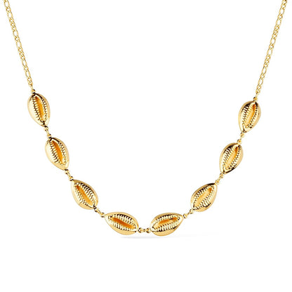 Colar dourado búzios Collier Marin Simplicité