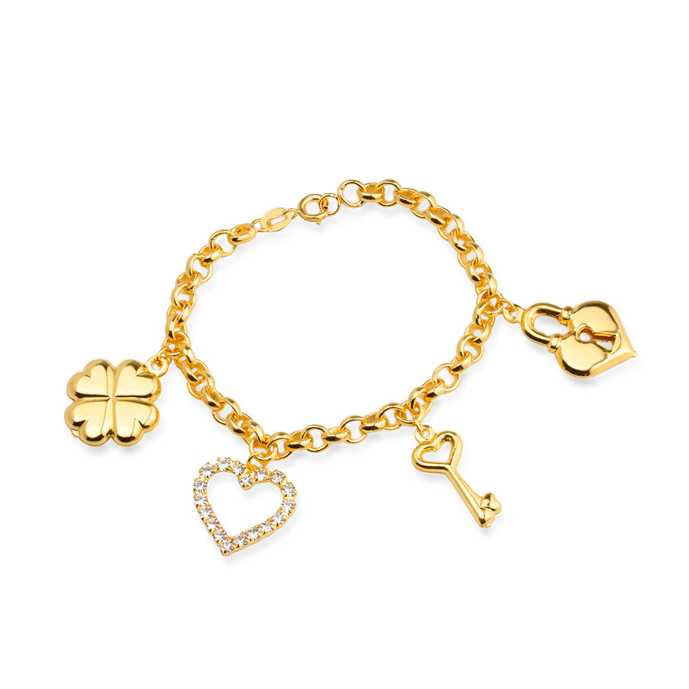 Pulseira dourada Bracelet Porte-Bonheur Simplicité