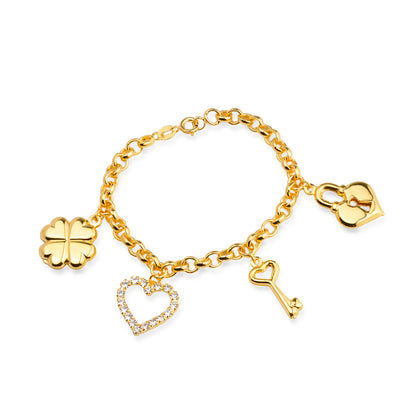Pulseira dourada Bracelet Porte-Bonheur Simplicité