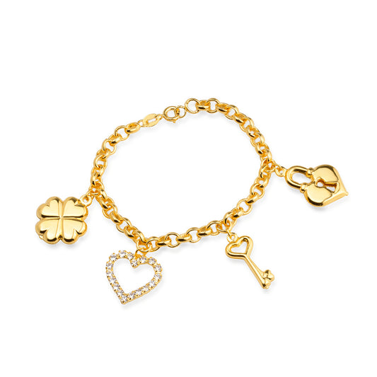 Pulseira dourada Bracelet Porte-Bonheur Simplicité