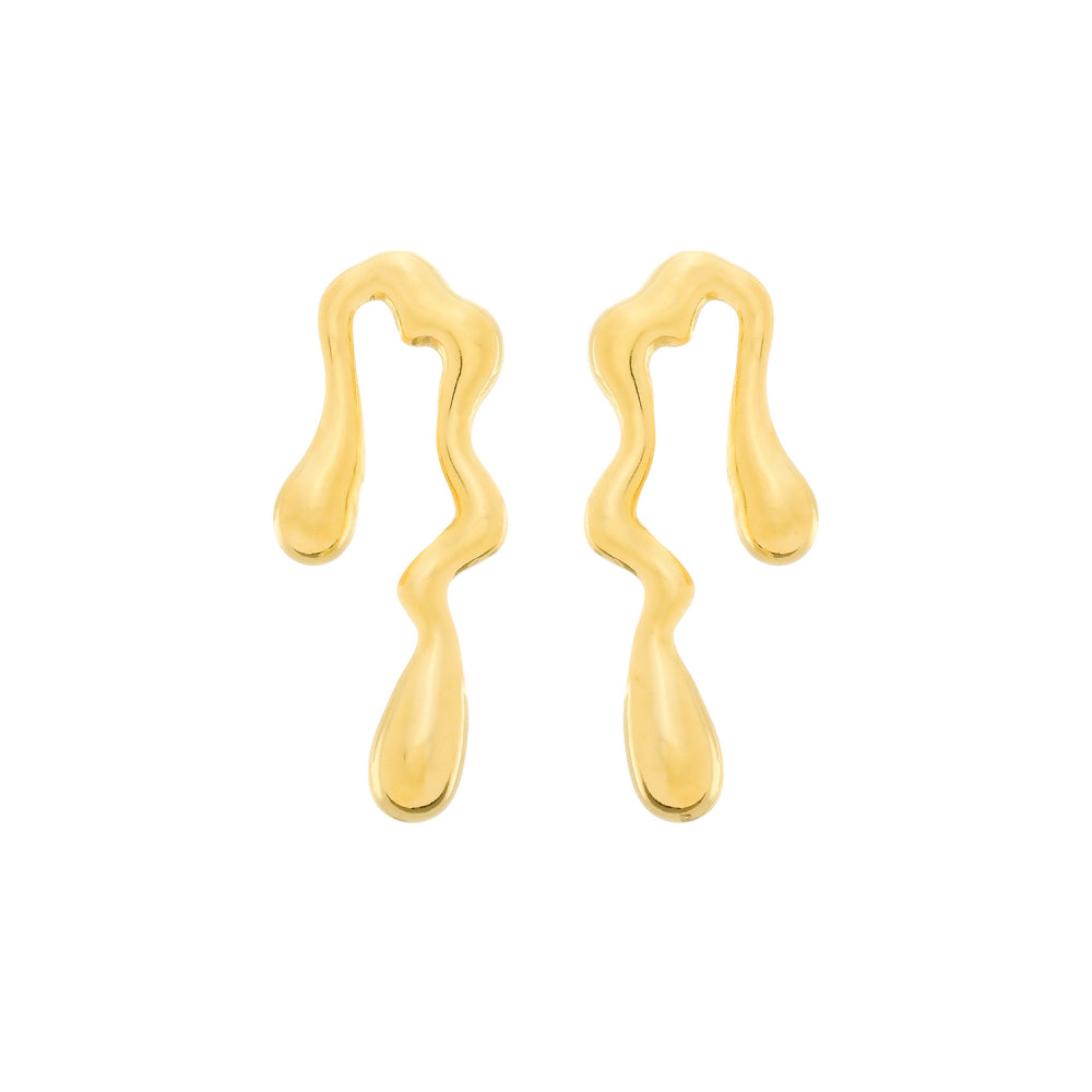 Brinco dourado Larme Organique Simplicité