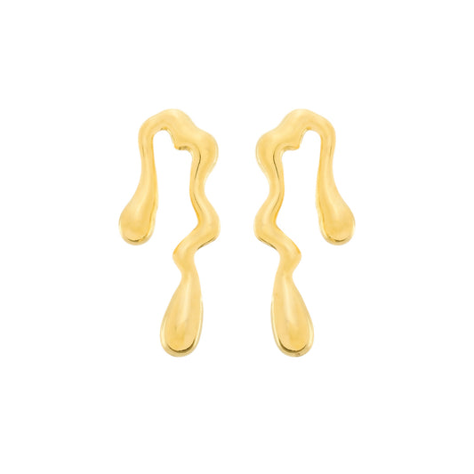 Brinco dourado Larme Organique Simplicité