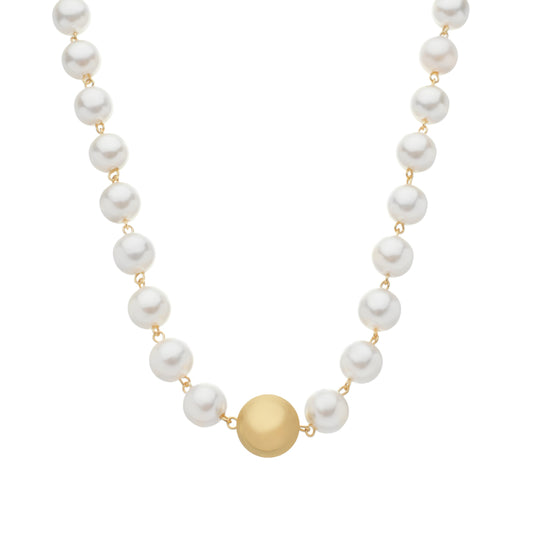 Colar dourado Perle et Sphère Simplicité
