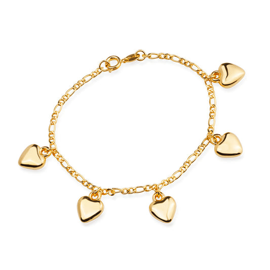 Pulseira dourada Cœurs Suspendus Simplicité