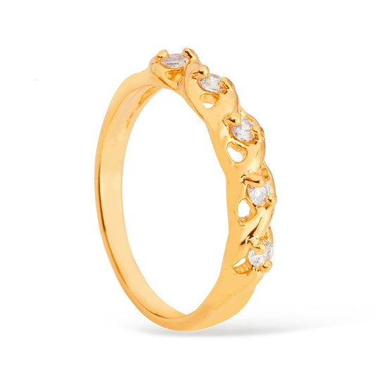 Anel dourado Bague Demi-Alliance Simplicité