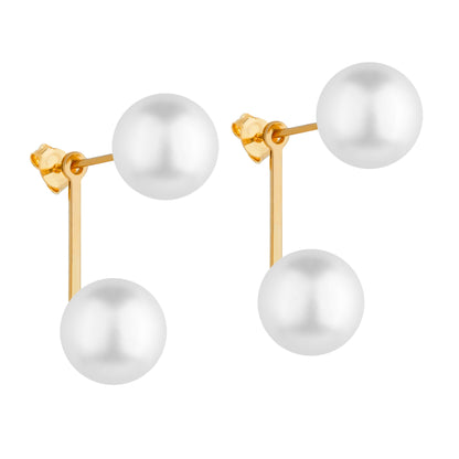 Brinco dourado Double Perle Simplicité