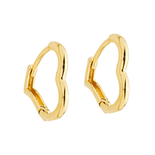 Brinco dourado argolinha formato de coração Petit Cœur Simplicité