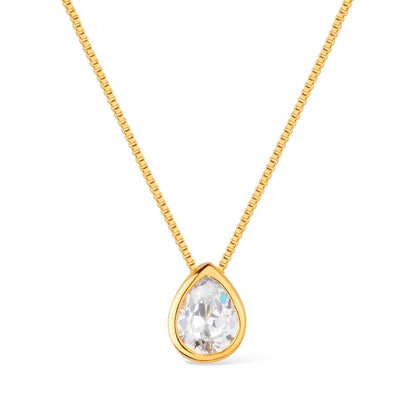 Colar dourado gota em zircônia Larme Dorée Simplicité