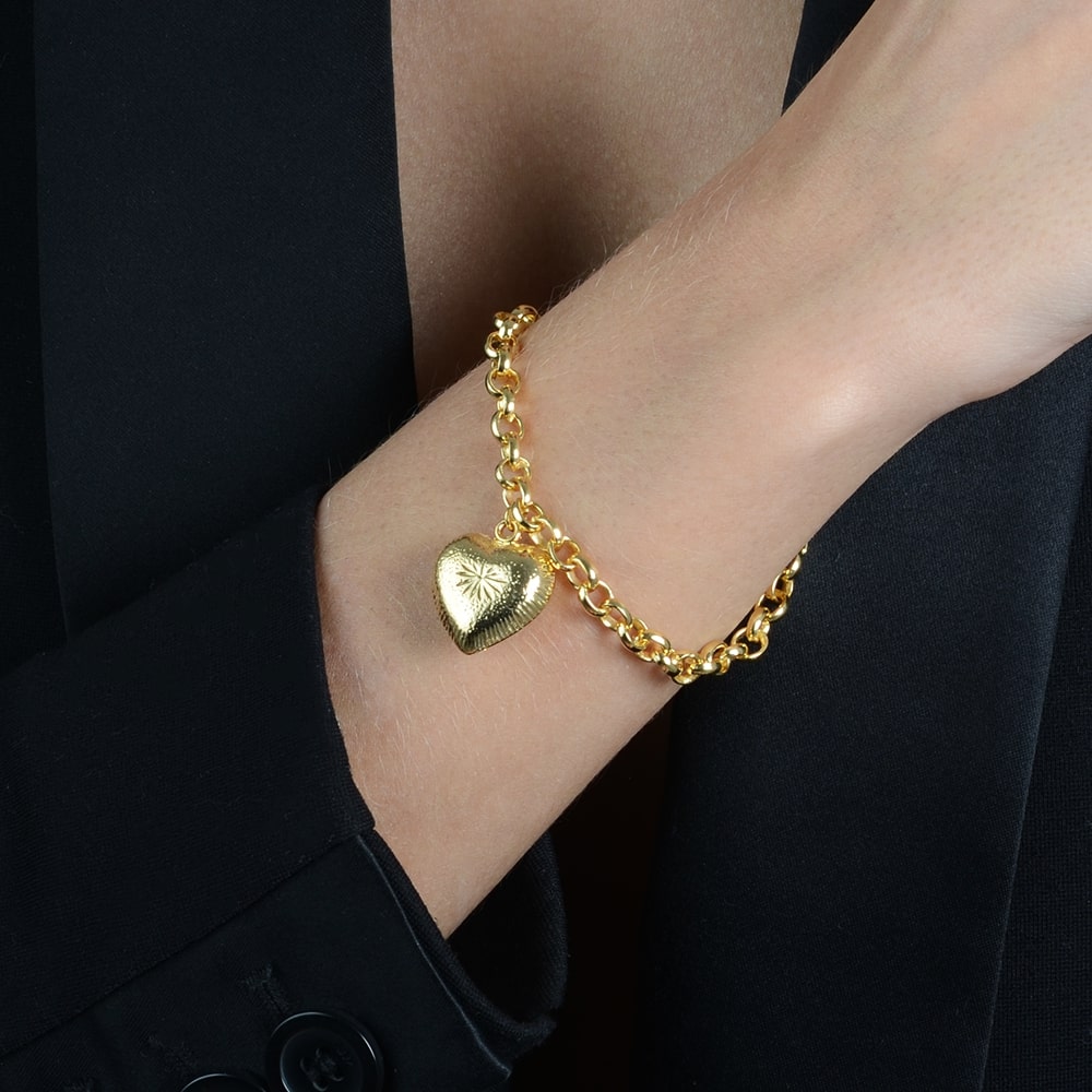 Pulseira dourada Maille et Cœur Simplicité em detalhe