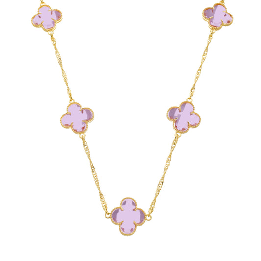 Colar dourado Cinq Trèfles Rose Simplicité