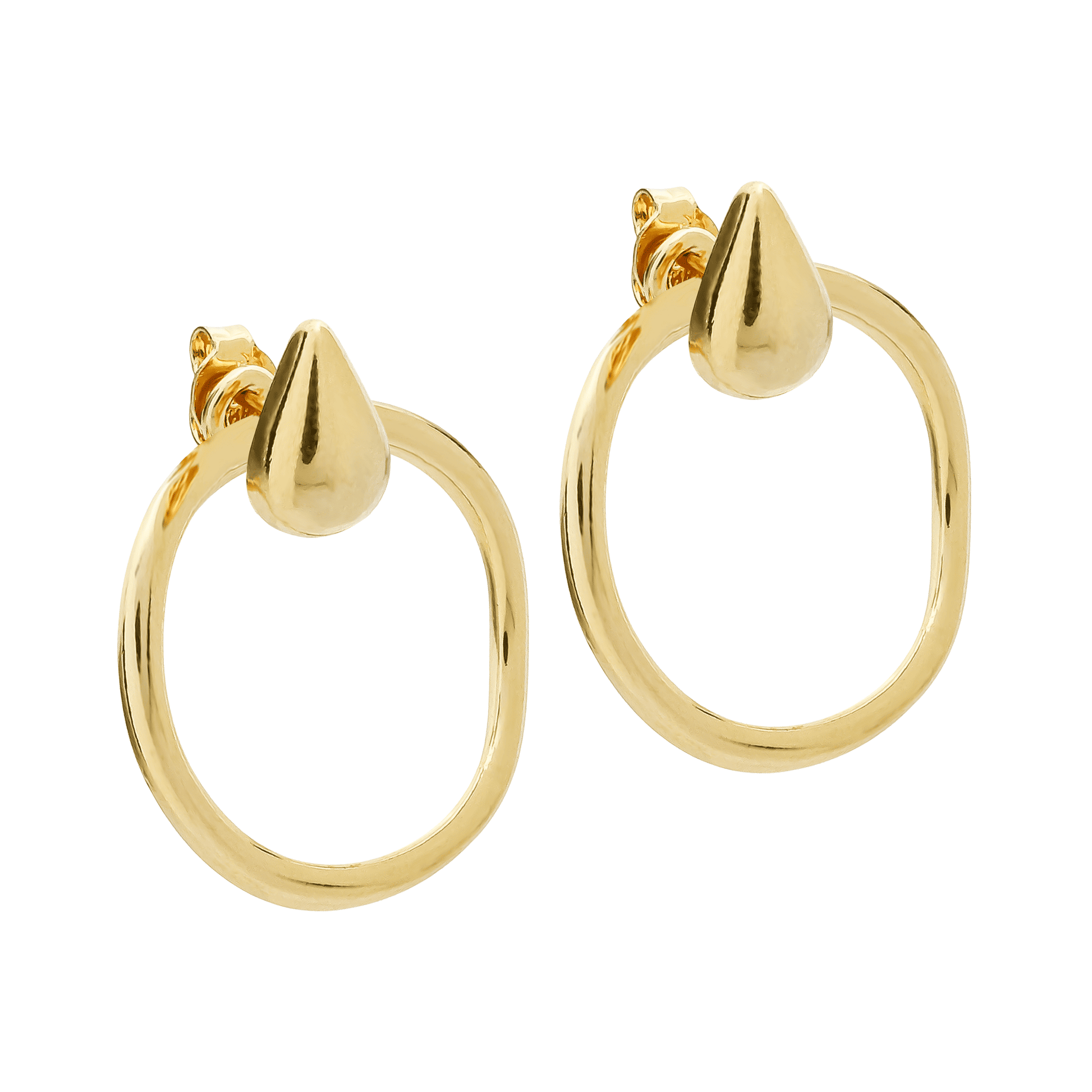 Brinco dourado gota com argola Goutte Dorée Simplicité