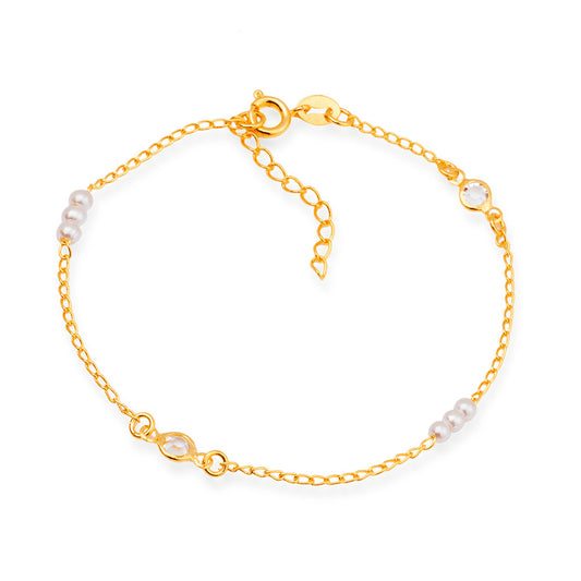 Pulseira dourada Perle Étincelante Simplicité