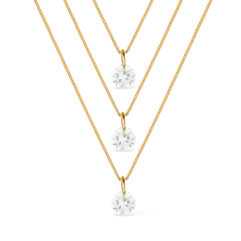 Colar dourado Triple Éclat Simplicité