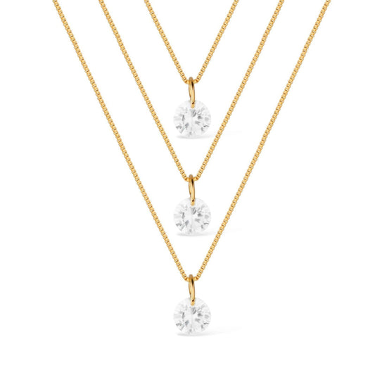 Colar dourado Triple Éclat Simplicité