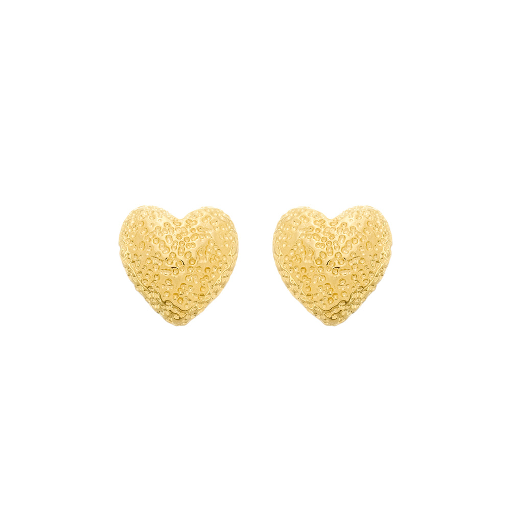 Brinco dourado Cœur Irrégulier Simplicité