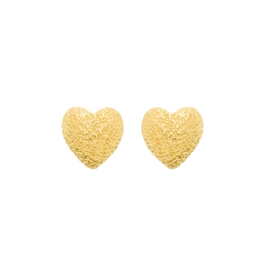 Brinco dourado Cœur Irrégulier Simplicité