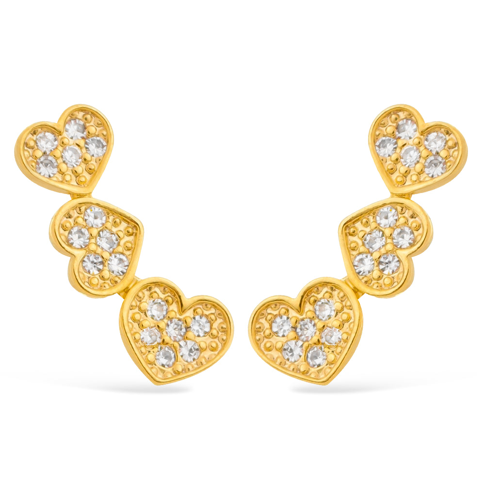 Brinco ear cuff dourado Ear Cuff Cœur Simplicité