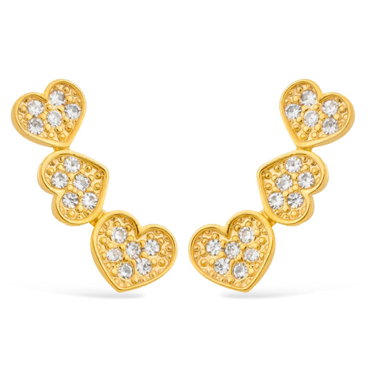 Brinco ear cuff dourado Ear Cuff Cœur Simplicité