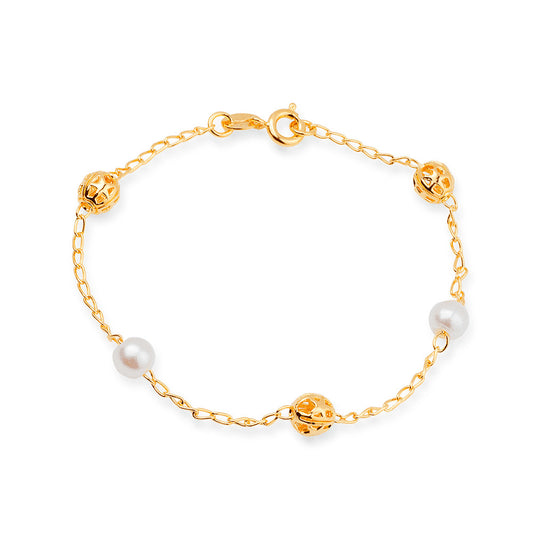 Pulseira dourada Perle Ajourée Simplicité