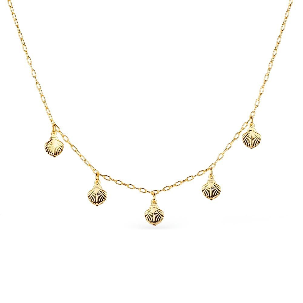 Colar dourado com pingente de concha Coquillage Doré Simplicité