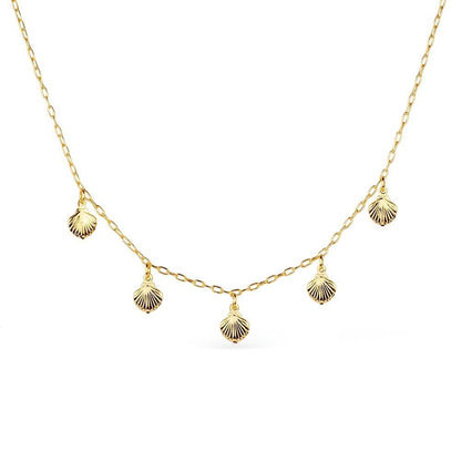 Colar dourado com pingente de concha Coquillage Doré Simplicité