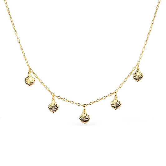Colar dourado com pingente de concha Coquillage Doré Simplicité