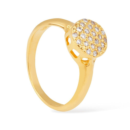 Anel dourado chuveirinho cravejado de zircônia Cascade Dorée Simplicité