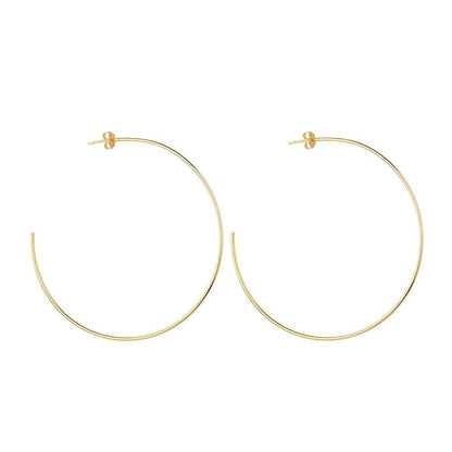 Brinco dourado argola fina grande Grand Cercle Simplicité