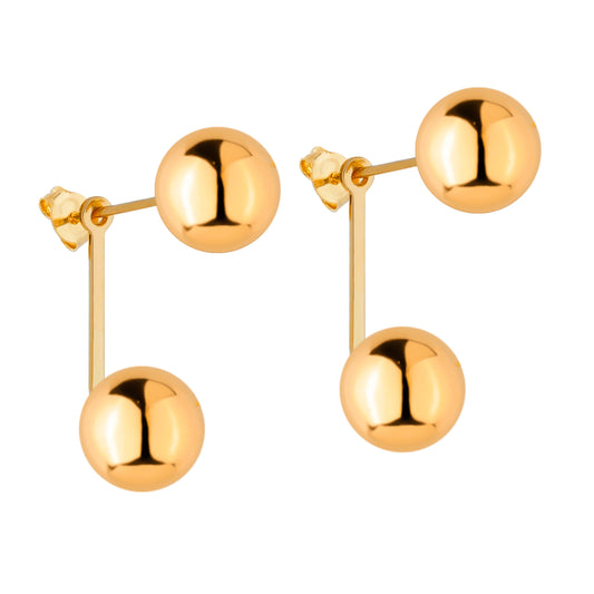 Brinco dourado Double Sphère Simplicité