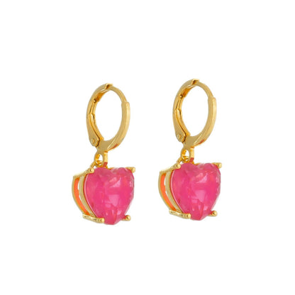 Brinco dourado Petit Cœur Rose Simplicité