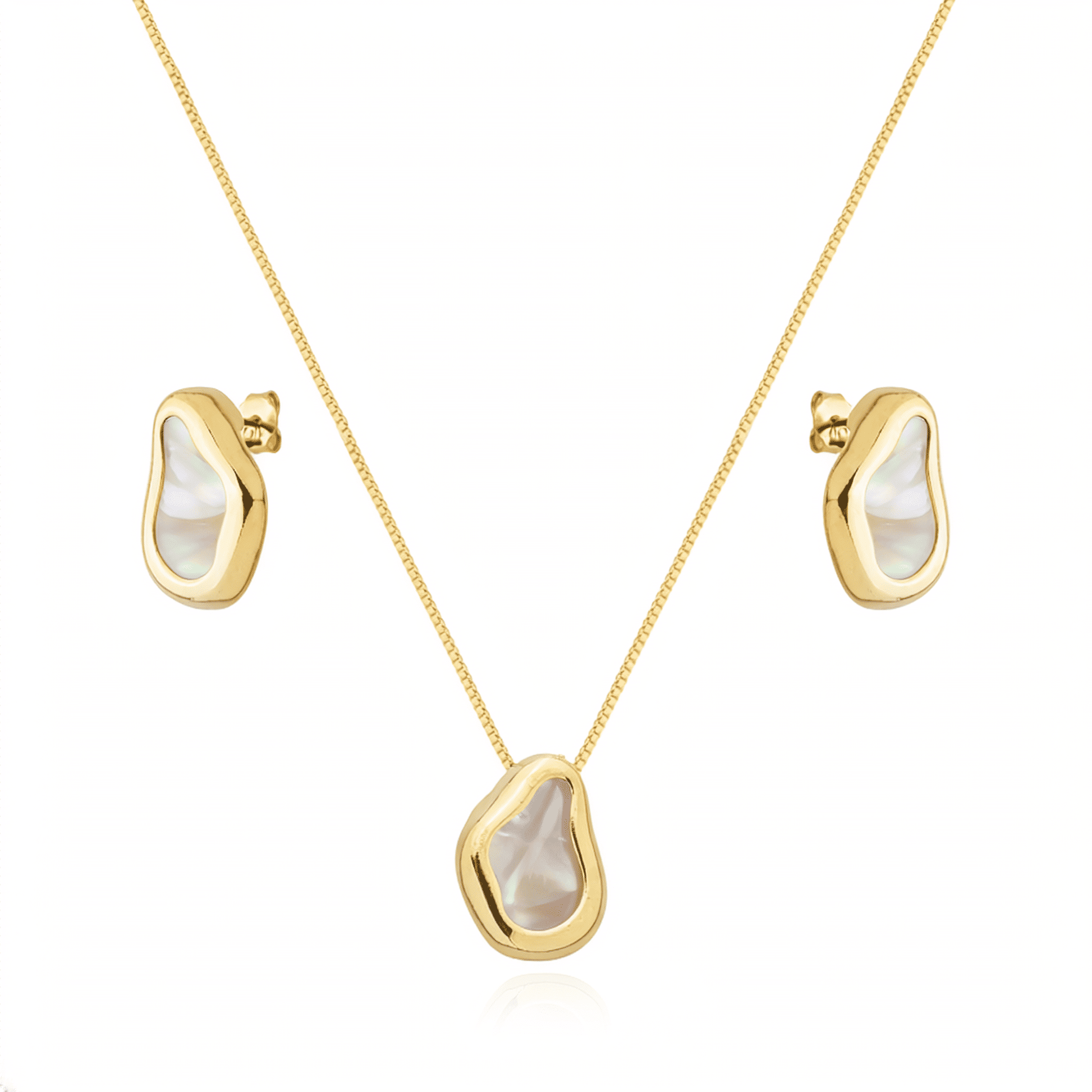Conjunto dourado Ensemble Nacre Élégance Simplicité