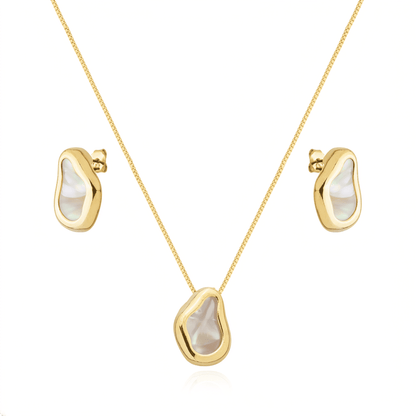 Conjunto dourado Ensemble Nacre Élégance Simplicité