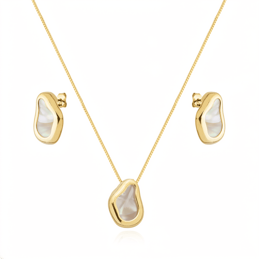 Conjunto dourado Ensemble Nacre Élégance Simplicité