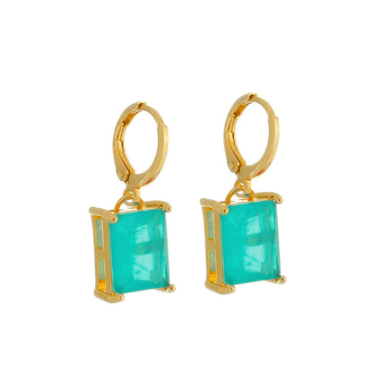 Brinco dourado Anneau Émeraude Simplicité