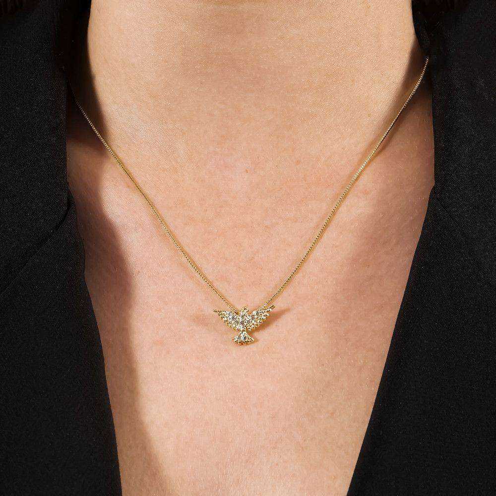 Colar dourado Esprit Saint Simplicité em detalhe