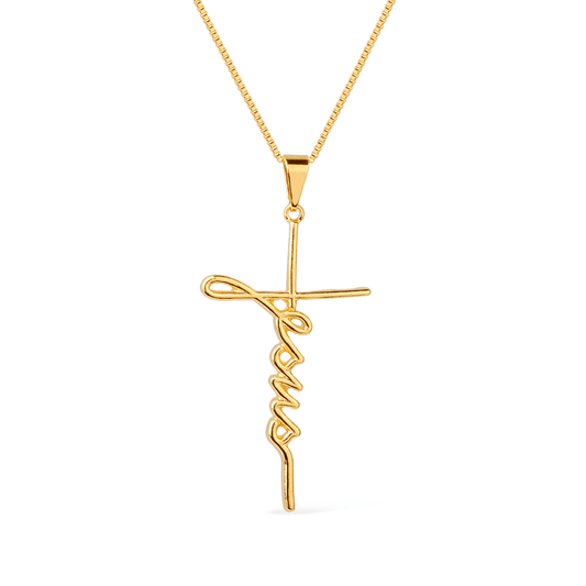Colar dourado Grande Croix Simplicité