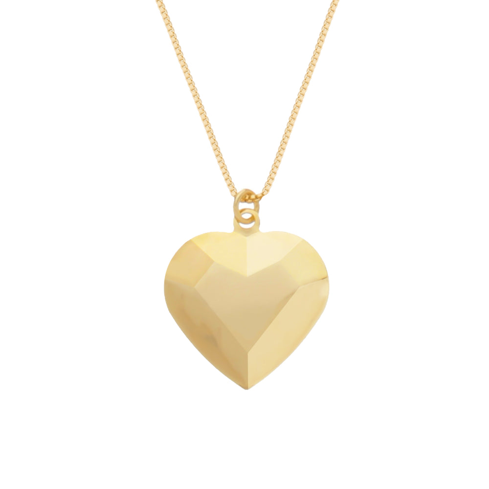 Colar dourado Cœur Linéaire Simplicité