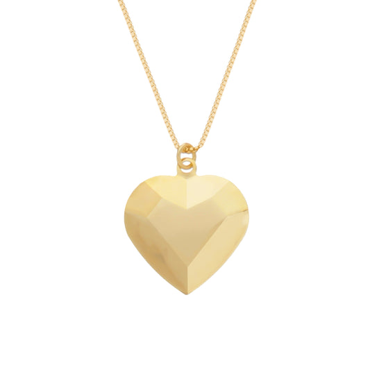 Colar dourado Cœur Linéaire Simplicité