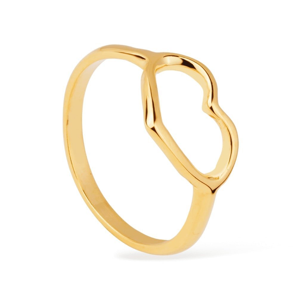 Anel dourado Bague Cœur Doré Simplicité