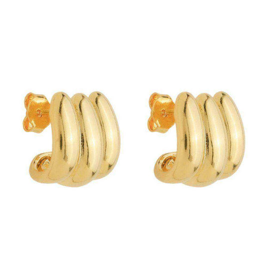 Brinco dourado Coquillage Trio Simplicité
