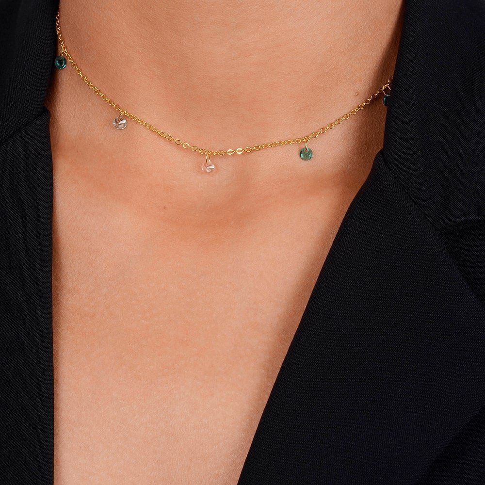 Colar dourado Ras-de-Cou Arc-en-Ciel Simplicité em detalhe