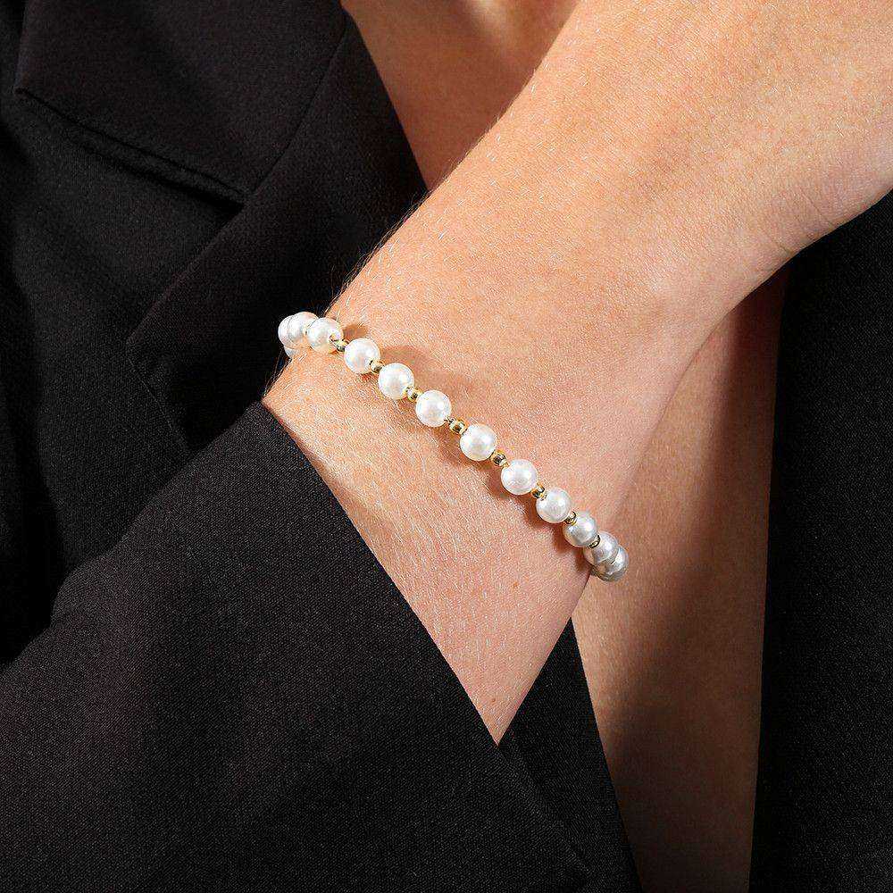 Pulseira dourada Perle et Sphères Simplicité em detalhe
